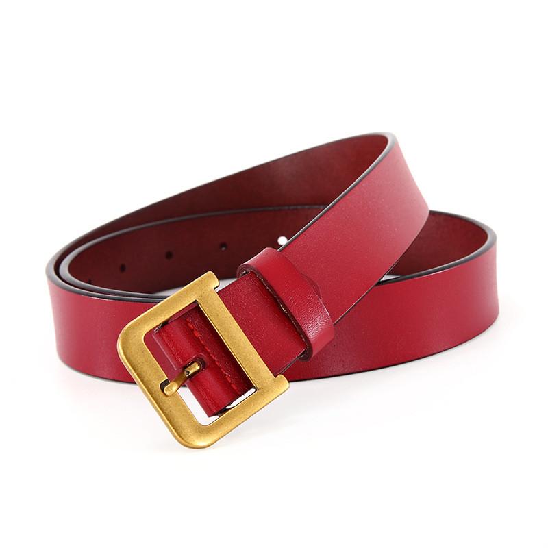 Classic Leather Belt For Women With D Shaped Buckle And Casual Style For Office Or Daily Wear