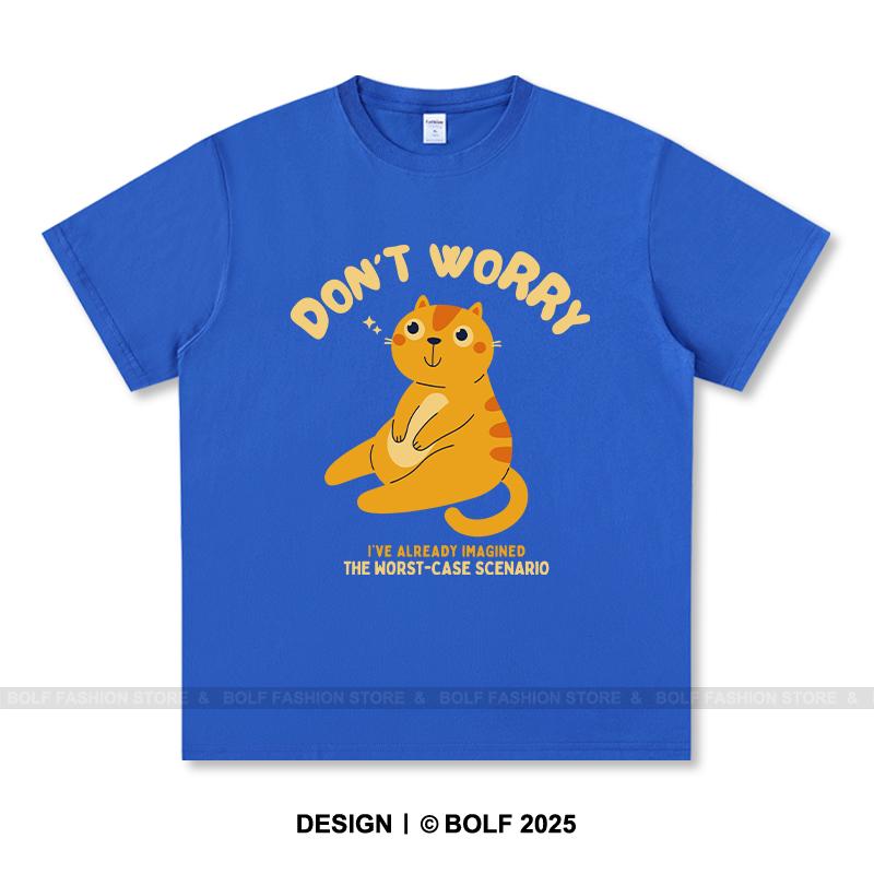 Women's Don't Worry Printed T-Shirt 100% Cotton Oversized Chill Graphic Tees for Men Summer Tops Positive Streetwear