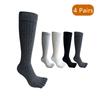 1/4 Pairs Long Five Finger Socks Man Striped Cotton Sweat-Absorbing Keep Warm Vintage Business Party Dress Toe Socks Gentleman