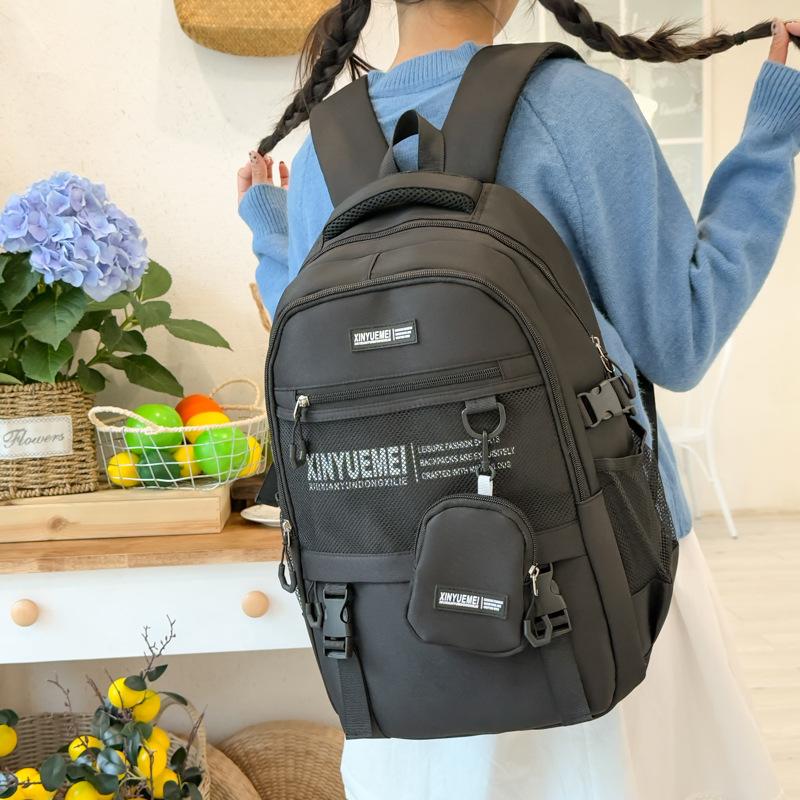 Schoolbag Japanese Ins Trendy Cool Net Pocket Large Capacity Backpack Male, Junior High School High School Schoolbag Female College Student Computer