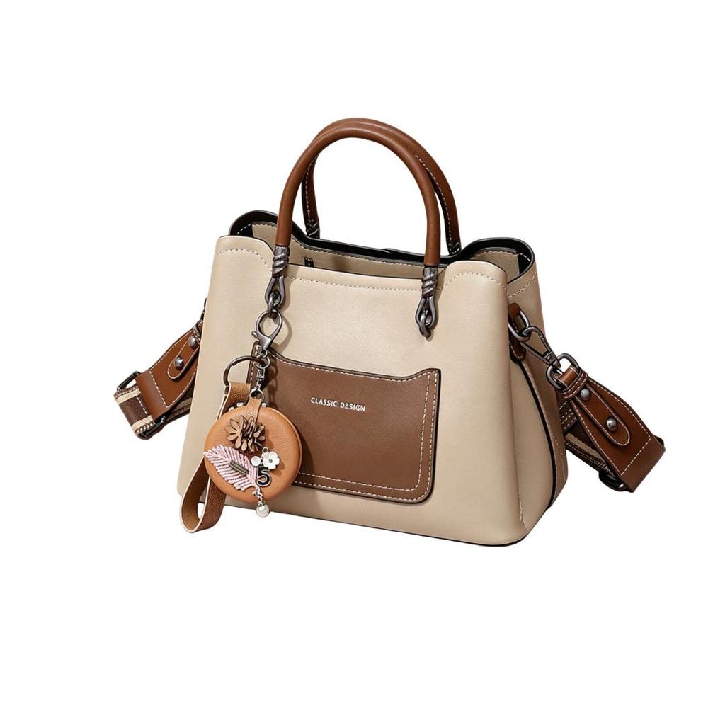 Love Sea Cowhide Leather Handbag, Casual Shoulder Bag, Crossbody Bag