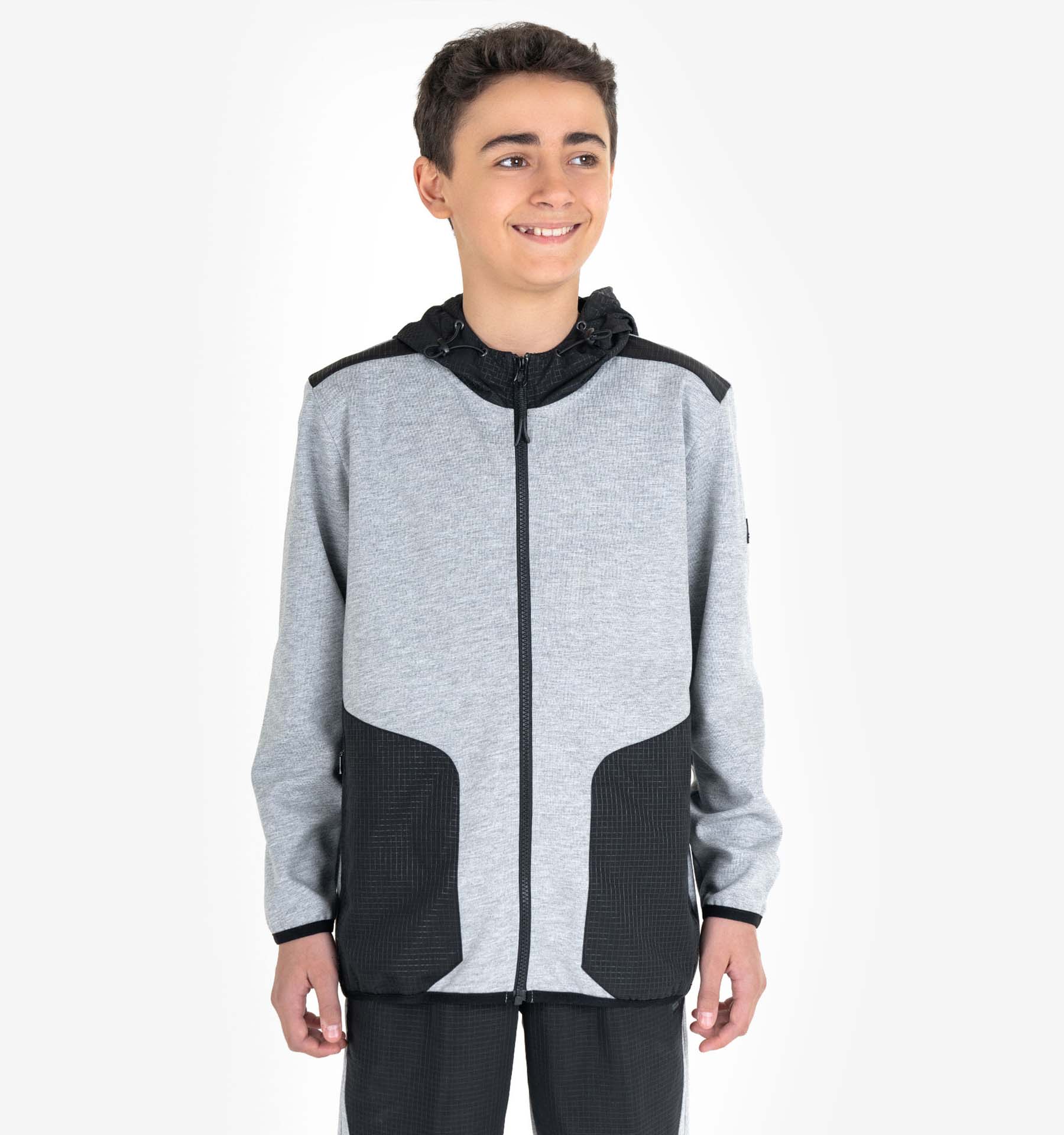 

Детская толстовка с капюшоном на молнии 23N-3101 9-10 серый