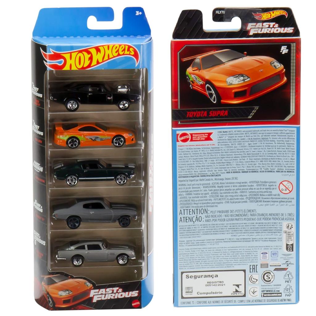 Hot Wheels Pack Fast Furious HND08 5-Car & [Ages 3+]