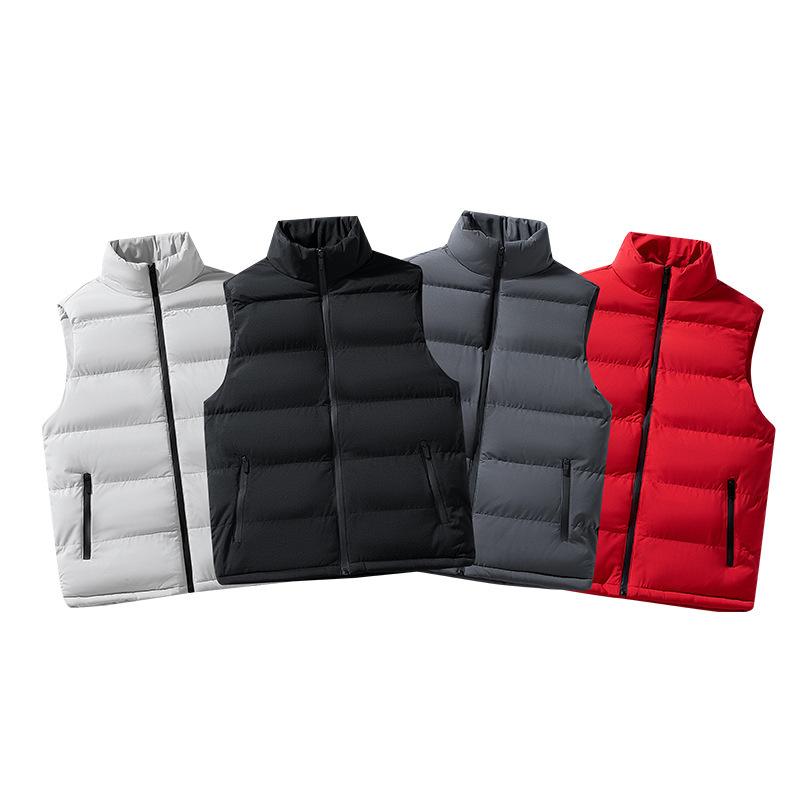 Autumn and winter new vest men's and women's warm cotton vest stand-up collar youth sleeveless vest lazy loose coat