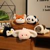 Cute Adorable Mini Animal Plush Toys Lying Rabbit Fox Elephant Capybara Panda Penguin Doll Creative Table Car Decor Pillow Gift