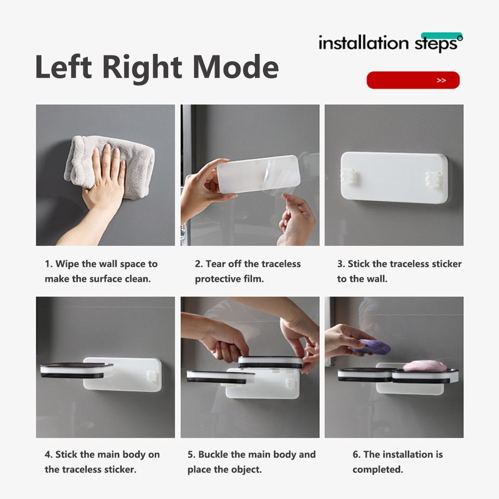 Suport de săpun pentru baie, suport creativ pentru depozitare pe perete, săpunieră montată pe perete, organizator, suport pentru săpunieră