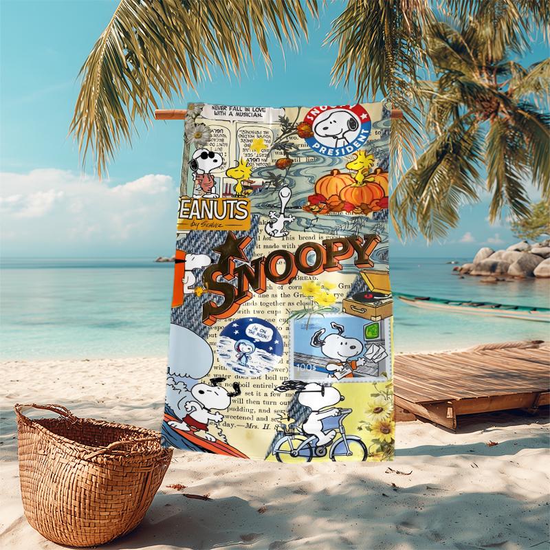 1pc Snoopys Rainy Day Adventure Microfiber Quick Dry Beach Towel Absorbent Soft Oversized Sand Free Towel for Travel Pool Gym Swimming Yoga 20a240
