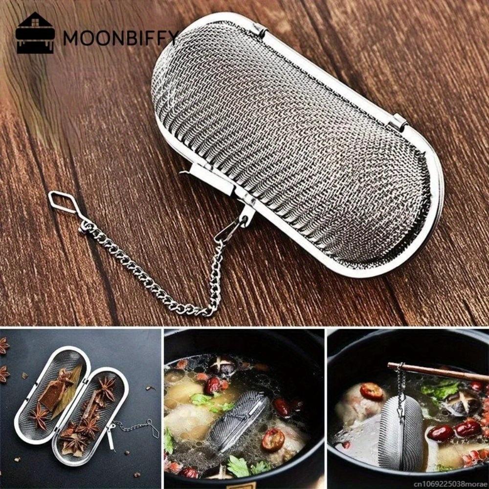 1PC Stainless Steel Cooking Spices Infuser Fine Mesh Loose Tea Herbal Strainer Multi-purpose Residue Filter for Household