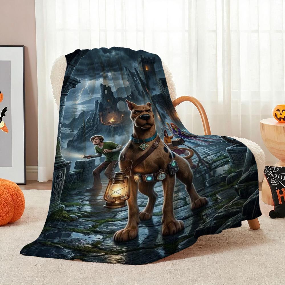 Classic Scoobydoo Spooky Monster Mashup Cartoon Anime Blanket Cozy Comfortable Throw Blanket For Bedroom Sofa Nap Lightweight Home Decor