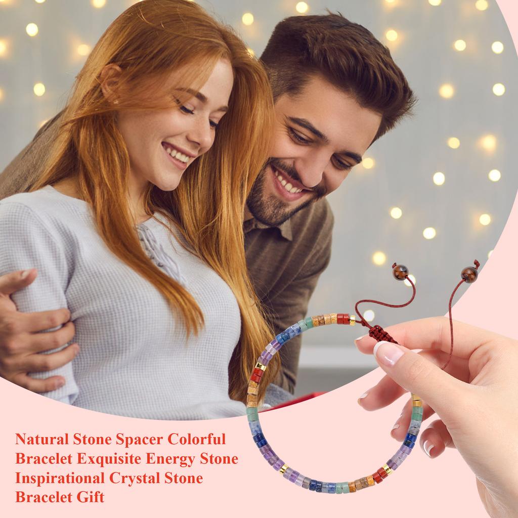 Natural Stone Spacer Colorful Bracelet Exquisite Energy Stone Inspirational Crystal Stone Bracelet Gift