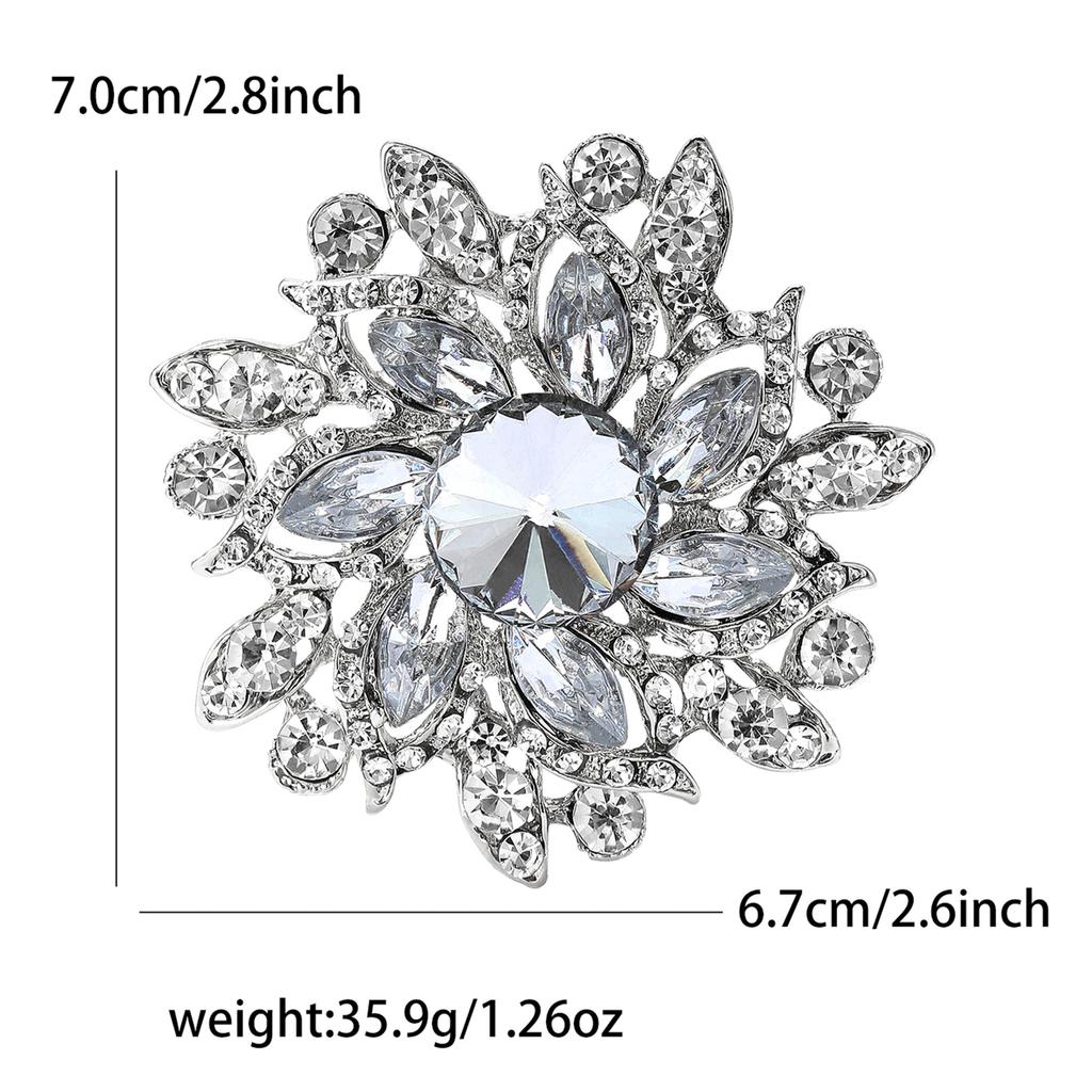 Popular Exquisite Alloy Rhinestone Glass Brooch High-End Temperament Women'S Suit Coat Corsage Jewelry Pin