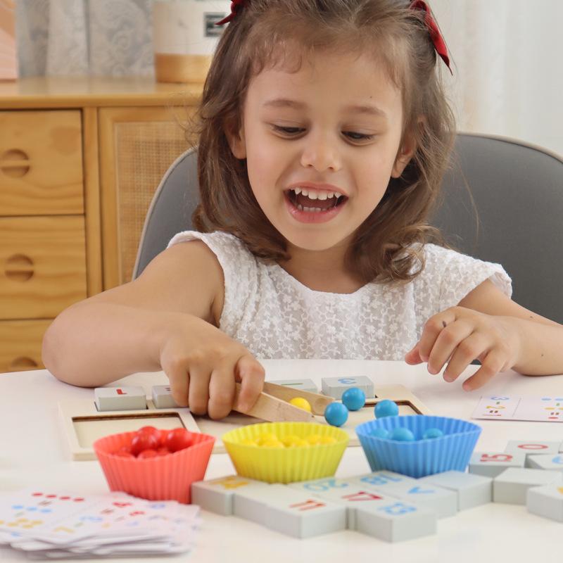 Children'S Bead Counting Game Large Class Toys Wooden Early Education Puzzle Learning Color Number Cognitive Teaching Aids