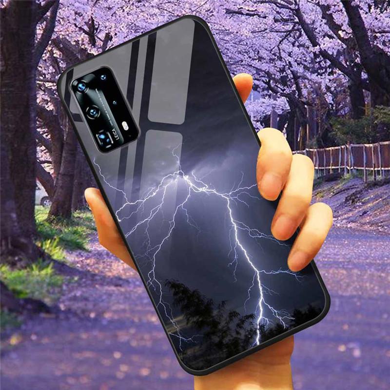 For Huawei P40 Lite / P40Pro Case P 40 Tempered Glass Starry Marble Hard Back Cover for Huawei P40 Pro / P40Lite E Cases Coque