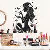 Self-adhesive Woman Makeup Silhouette Mirror Wall Stickers for Dressing Room Beauty Salon Home Decor