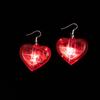 Fashion LED Lights Dangle Earrings Light Up Heart Drop Earring Unique Valentines Charm Hook Earrings Statement Jewelry