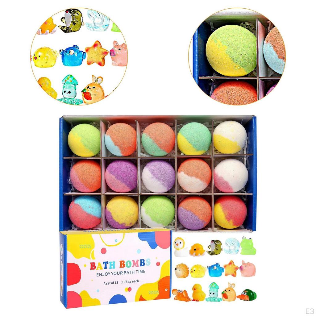 15Pcs Bath Balls for Kids with Surprise Inside Fun Accessory