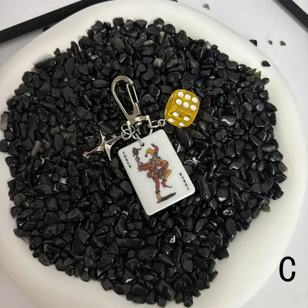 

Poker and Dice Keychain Multielement Heart Shape Pendant Key Ring Couple Family Keychain Pendant