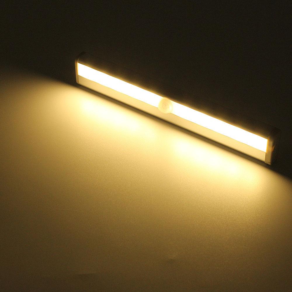 1pcs LED Under Cabinet Lights PIR Motion Sensor Closet 10leds Night Lamp For Home Wardrobe Bedroom Corridor Cupboard Kitchen