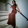 Tooxika Spring And Summer Women's Solid Color Round Neck Sleeveless Strappy Slim Hip Dress