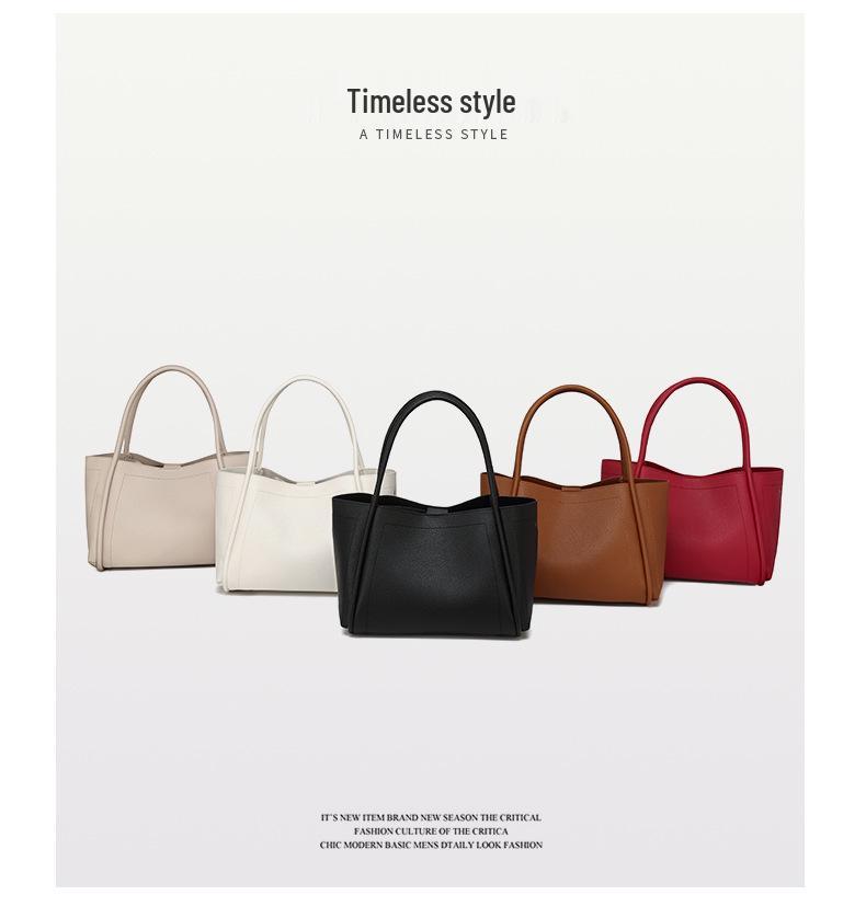 Women's High-End Soft Leather Tote Bag - Large Capacity, Small Niche Design for Commuting