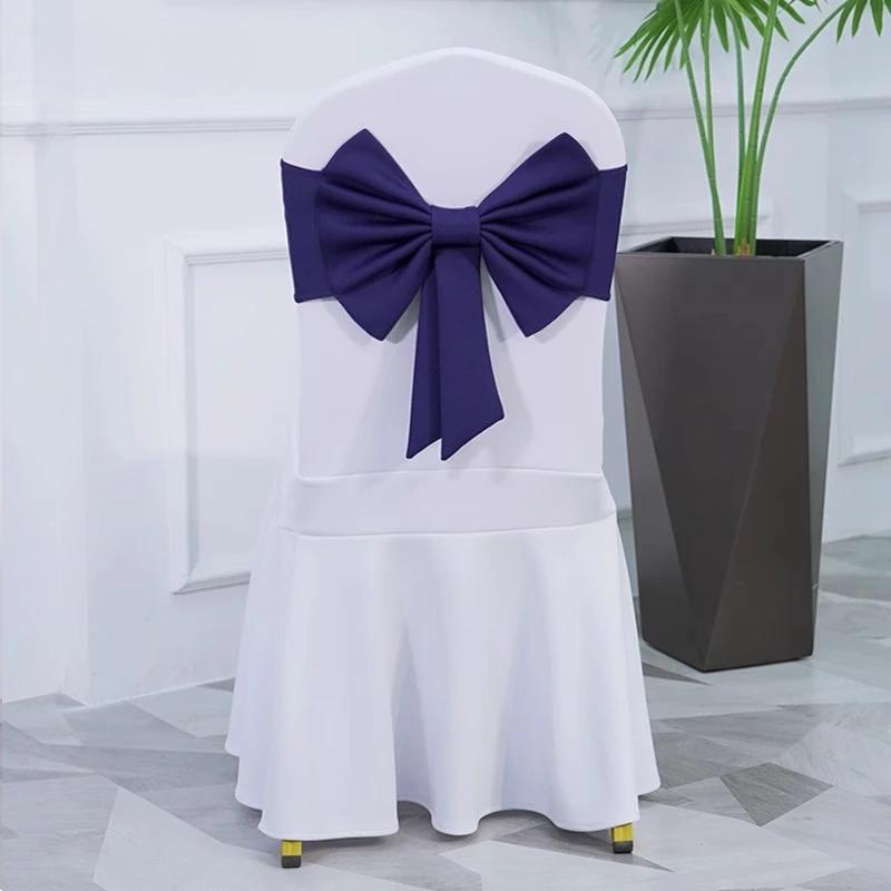 Spandex High Quality Chair Sash Fit All Chairs With Decorative Ready Made Bow Tie Knot Ideal for Wedding and Event Decoration