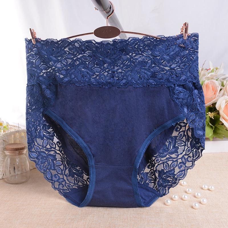 Chiloți de damă modal cu talie înaltă și bordură din dantelă - Mărimi mari, respirabili și confortabili