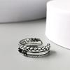 S925 Silver Ring Women's Fashionable Thai Silver Multi-layer Diamond Ring Personalized Twist Wide Face Exaggerated Index Finger Ring