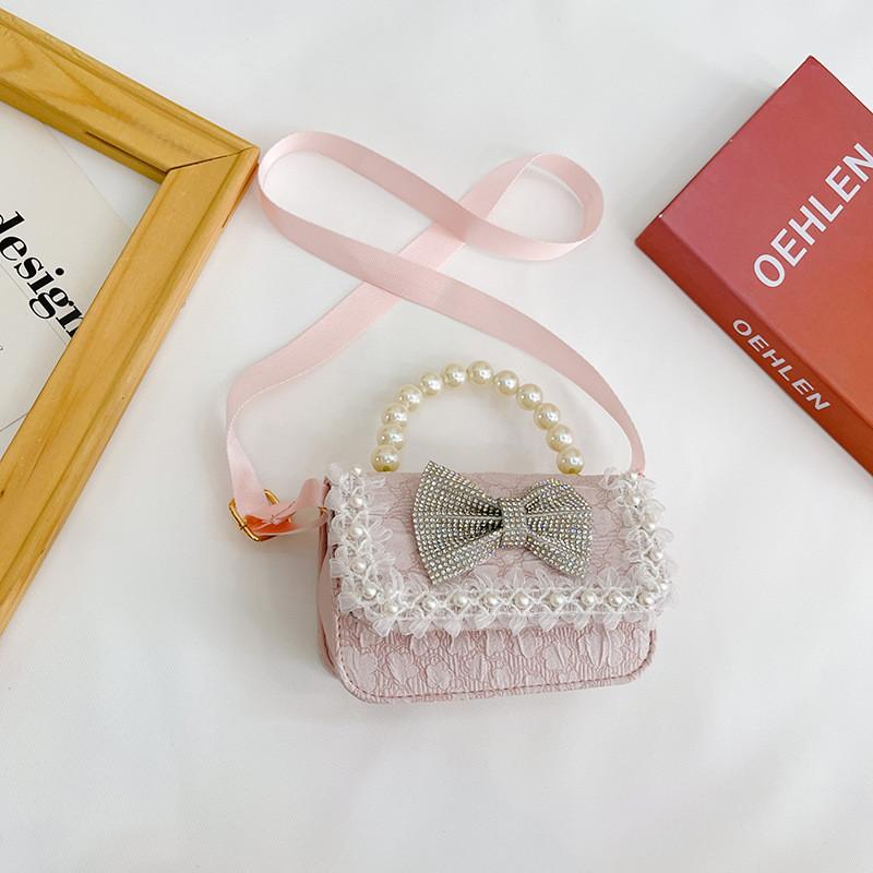 

Trendy And Functional Korean Style Mini Handbag For Kids With Cute Bowknot Design Horizontal Pink