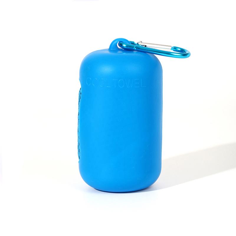 Customizable Quick-Dry Cooling Towel with Portable Silicone Sleeve for Outdoor Sports