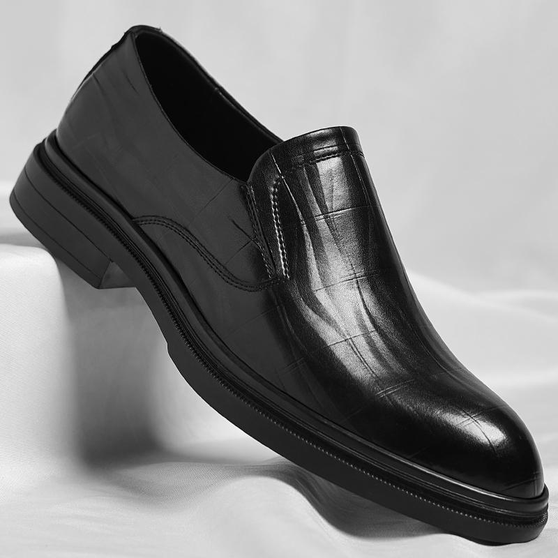 Fashion Retro Men Derby Shoes Classic Business Men Casual Shoes Fashion Man Leather Loafers Handmade Slip on Flats Formal Dress Footwear