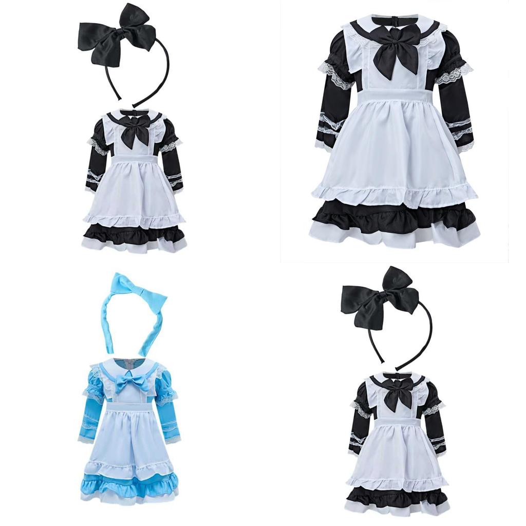 Halloween Girl Stage Costume With Bow And Lace Design For Childrens Fairy Tale Play