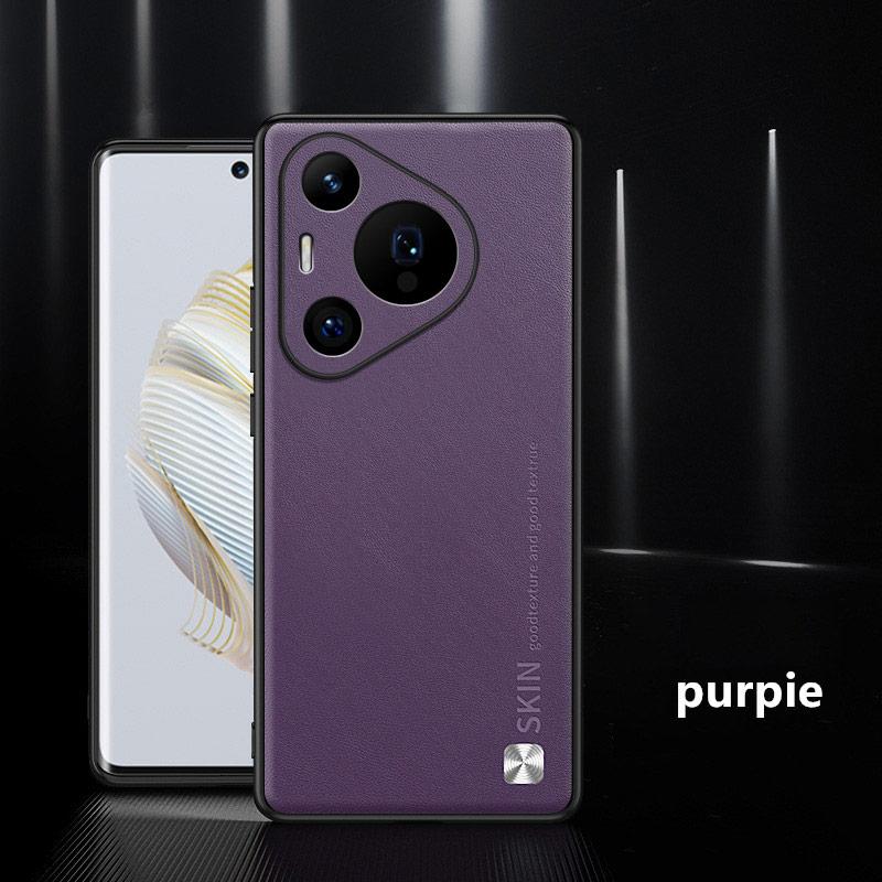 

For Huawei Pura 70 Ultra High-Quality Leather Phone Case For Huawei P70 Pro Soft Bumper Shockproof Cover Accessorie Pura 70 Pro Huawei Pura 70 темно-фиолетового