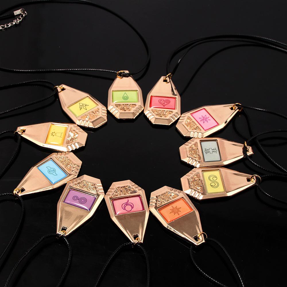 Digimon Anime Pendant Necklace - Holy Plan Wisdom, Courage, Friendship, Hope Badge Alloy