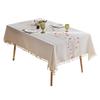 Cotton And Linen Light Luxury Embroidery Fabric Tablecloth Three-Dimensional High-Grade Embroidery Table Cloth Rectangular Coffee Table