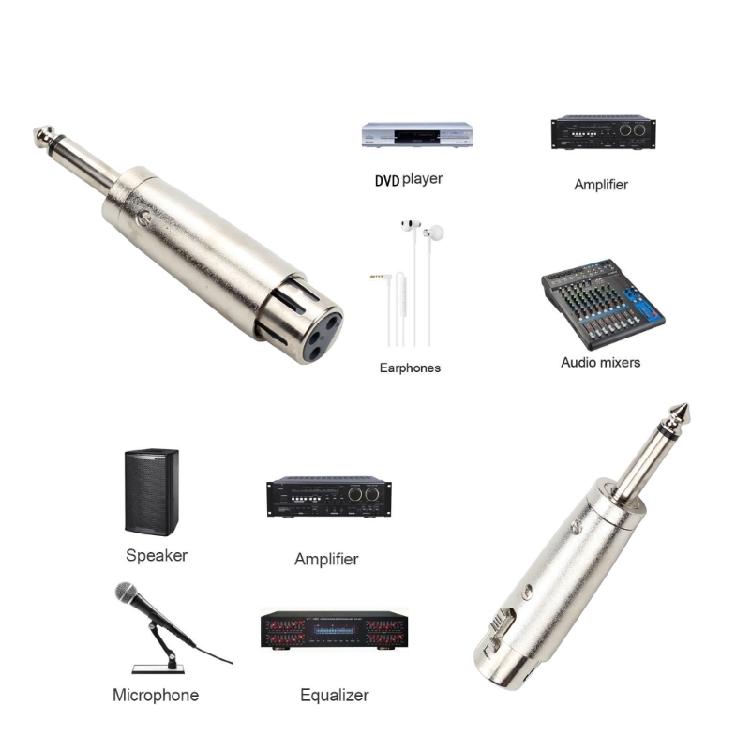 6.35mm 1/4in To 3Pin Sound Adapter Lightweight 6.35 To 3Pin Connector Converter for Mixers Power Amplifiers Microphones