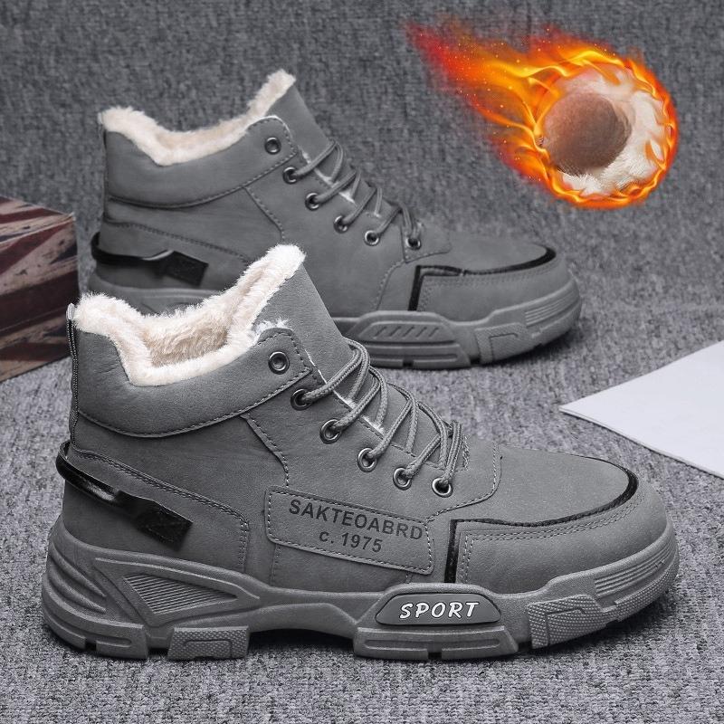 Men s Shoes Cotton Shoes Padded Snow Boots Versatile Sports and Casual Boots 44 серый 2100₽