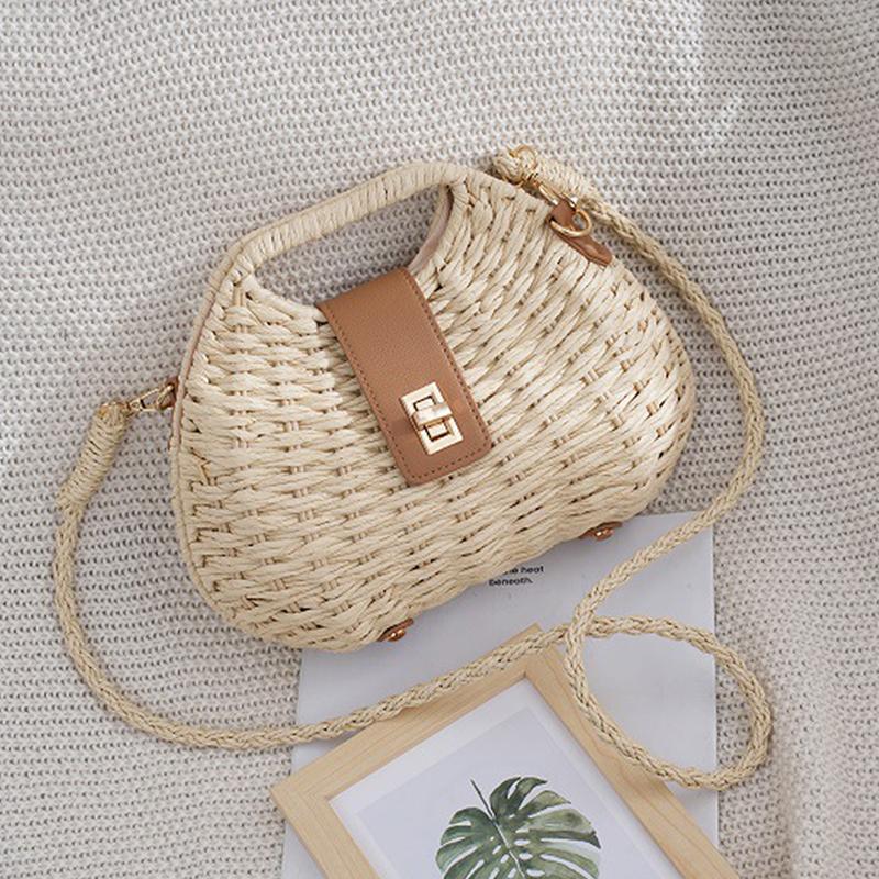  Fashionable Women'S Hand-Held Straw Bag Luxury Versatile Shoulder Cross-Body Bag