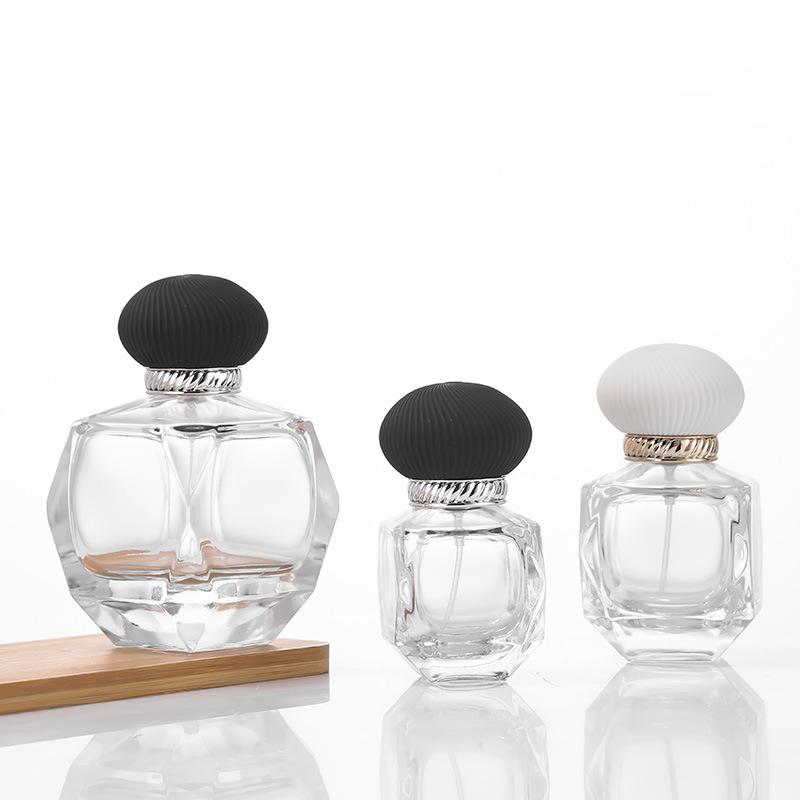 Transparent Glass Perfume Spray Bottle with Cap and Nozzle