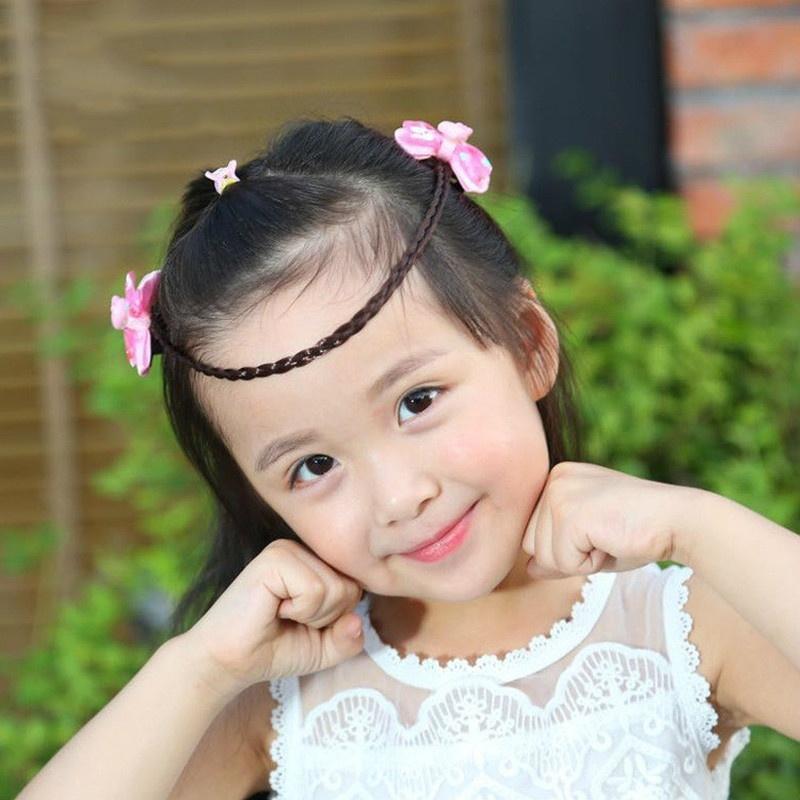 

Зажим для детского парика, детская заколка для волос с косичкой и бантом, цвет случайный 3