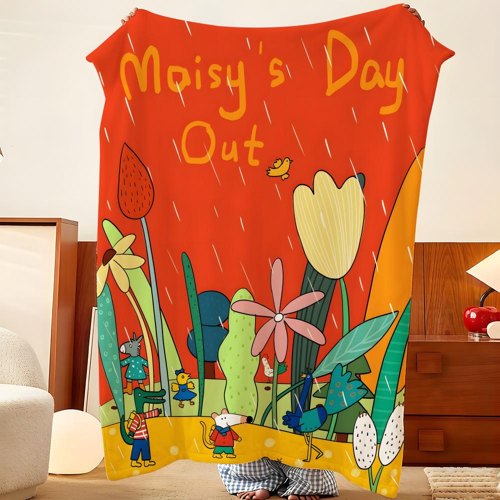Cartoon M-Maisy M-Mouse Throw Flannel Throw Blanket, Lightweight Cozy, Durable Washable Cute Cool