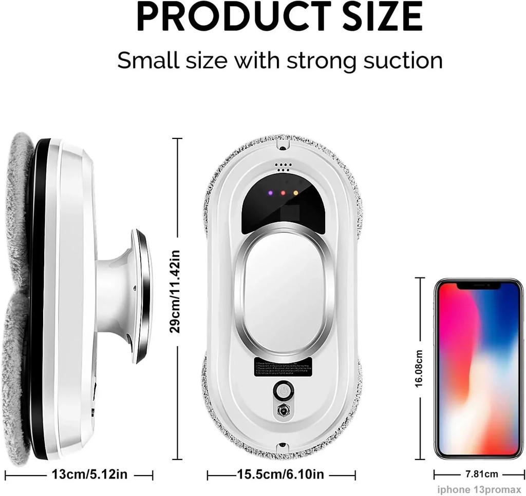 Intelligent Window Cleaning Robot, Electric Glass Cleaner with Remote Control for Home High-Rise Balcony Windows Window Cleaner