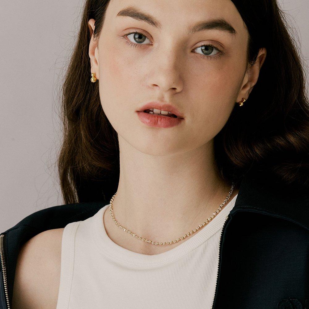 [Vintage Hollywood] Crystal N Ball Necklace_Vh2435Ne003M