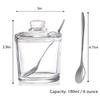 Frcctre Clear Glass Sugar Bowls, Set of 2, 6 Sugar Jars with Spoons and Lids, Salt, Spice, and Pepper Bowls, Condiment Pots, Dispenser Containers for