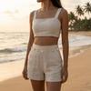 Gold Imitation Pearl Body Chain Multi-pendant Beads Belly Chain Starfish Waist Chain  Ladies