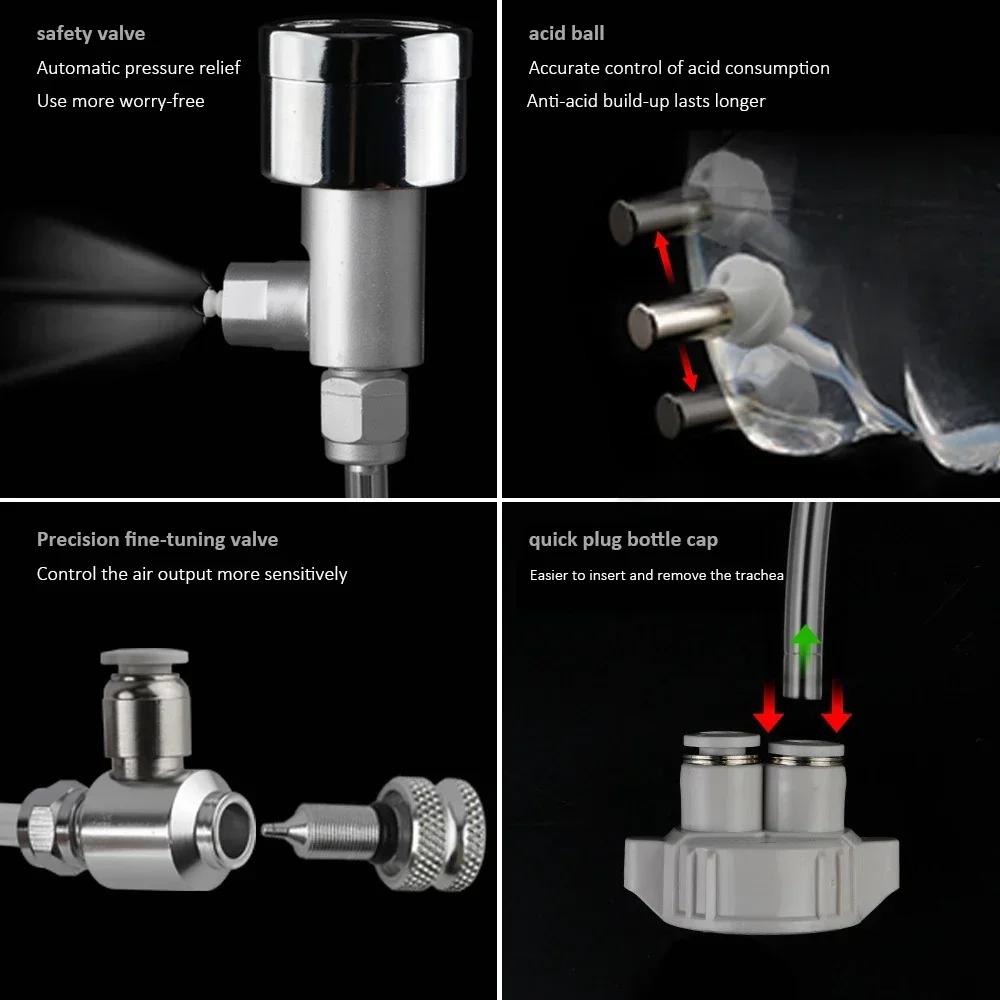 Stainless Steel CO2 Cylinder Generator System Double Aquarium CO2 Generator System Kit Carbon Dioxide Reactor Instrument
