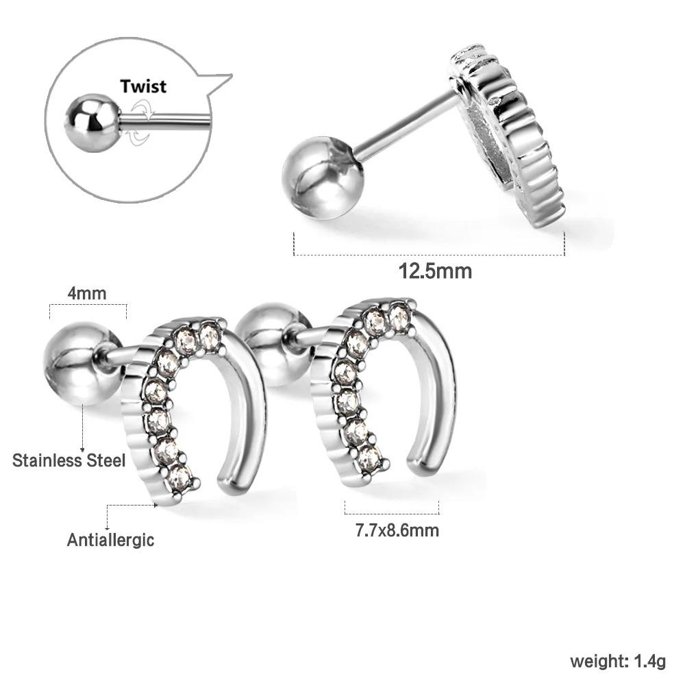 2026 European and American Love Stud Earrings, Fashionable Niche High-end Simple and Versatile Earrings