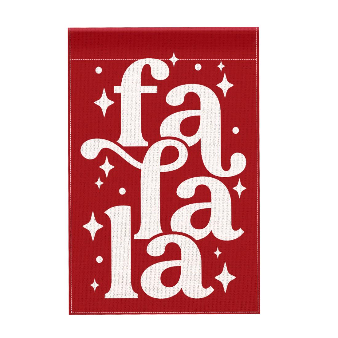 

Red Christmas fa fa la Garden Flag 12x18 Inch Double Sided for Courtyard Outdoor Welcome Flag Decoration (Excluding flagpole)