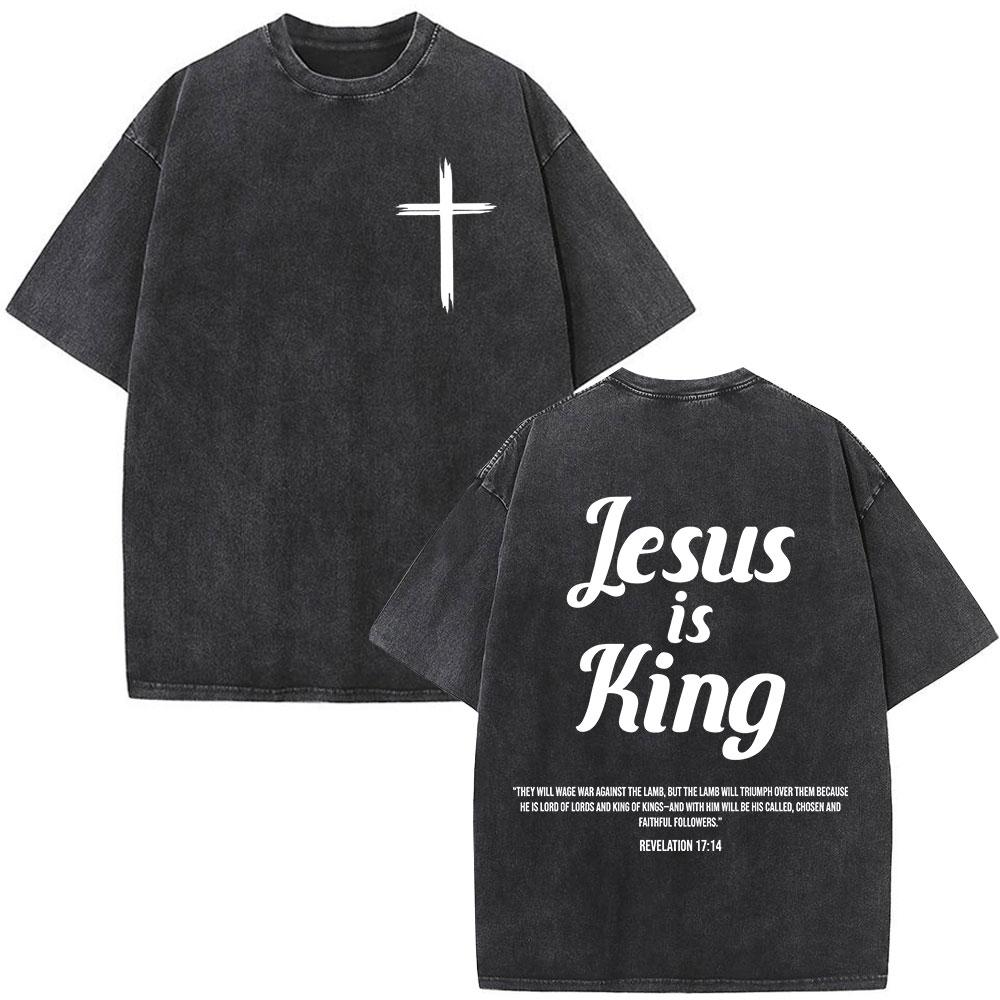 Christian Religious Jesus Forgive Them Father Bible Verse Vintage Acid Washed Tshirt Men Fashion Oversized T Shirts Streetwear