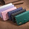 Applicable to iPhone16E mobile phone leather case 14Pro rhombus pattern small fragrant style zipper bag leather case 15plus solid color