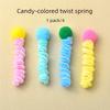 Candy Colored Twisty Stick Cat Teaser 4 Pack Feather Wand Toy Kitten Chew Play Chase Exercise Pet Supplies for Indoor Cats Kitty